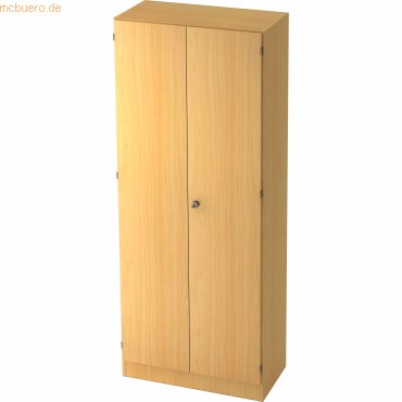 4032062126318 - Büro-Flügeltürenschrank BxTxH 800x420x2004 mm 1 Boden 1 Kleiderstange Schloss buche