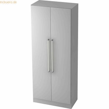 mcbuero.de Schrank Solid 5OH BxTxH 80x42x200,4cm Griff CE Grau/Grau