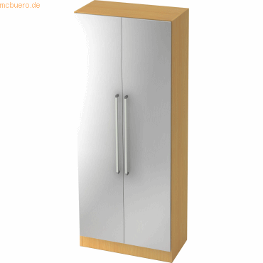 mcbuero.de Schrank Solid 5OH BxTxH 80x42x200,4cm Griff CE Buche/Silber