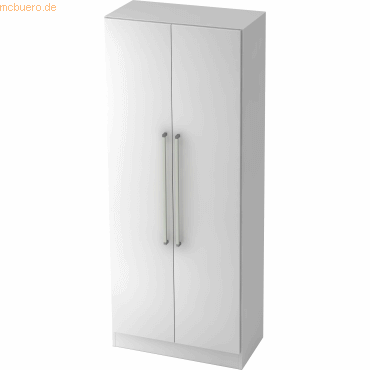 mcbuero.de Schrank Solid 5OH BxTxH 80x42x200,4cm Griff CE Weiß/Weiß