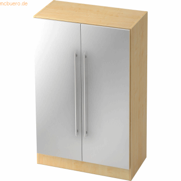 mcbuero.de Schrank Solid 3OH BxTxH 80x42x127cm Griff RE Ahorn/Silber