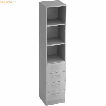 4032062129296 - PRO SIGNA G 7600 RE - Grau 5 OH Schrank mit 4 Schüben Relinggriff Kunststoff