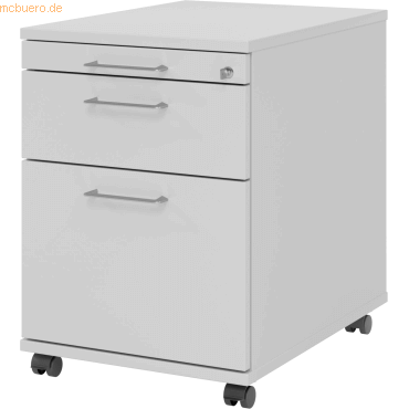 4032062185209 - Rollcontainer 126 Breno 1 Schub 1 Utensilienauszug & 1 Hängeregistraturschub abschließbar B 428 x T 580 x H 590 mm lichtgrau