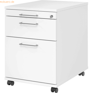 4032062185216 - Rollcontainer 126 Breno 1 Schub 1 Utensilienauszug & 1 Hängeregistraturschub abschließbar B 428 x T 580 x H 590 mm weiß