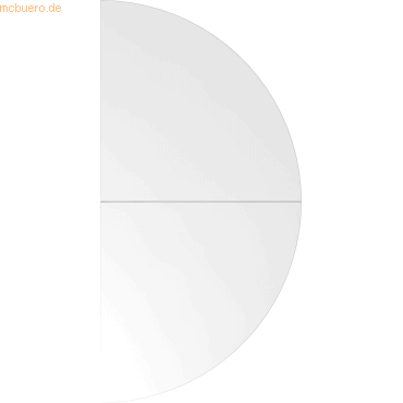 4032062138557 - Anbautisch 160x80cm 2xViertelkreis Fuß Ahorn Silber