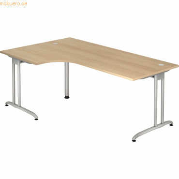 4032062163238 - HAMMERBACHER BS82 Schreibtisch eiche L-Form C-Fuß-Gestell silber 2000 x 800 1200 cm 4032062163238 - HAMMERBACHER BS82 Schreibtisch eiche L-Form C-Fuß-Gestell silber 2000 x 800 1200 cm