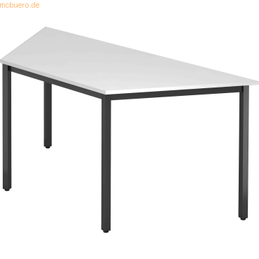 4032062173626 - HAMMERBACHER Konferenztisch VDQTR weiß Trapezform Vierkantrohr schwarz 1600 x 690 x 720 cm