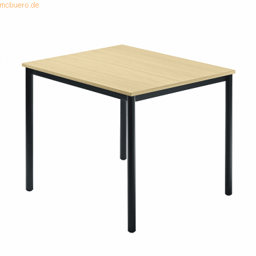 4032062008218 - HAMMERBACHER Konferenztisch VDR08 ahorn quadratisch Rundrohr schwarz 800 x 800 x 720 cm