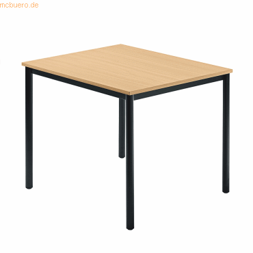 4032062008232 - HAMMERBACHER Konferenztisch VDR08 buche quadratisch Rundrohr schwarz 800 x 800 x 720 cm