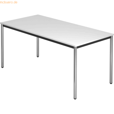 4032062173671 - HAMMERBACHER Konferenztisch VDR16 weiß rechteckig Rundrohr chrom 1600 x 800 x 720 cm