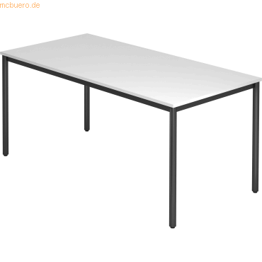 4032062173688 - HAMMERBACHER Konferenztisch VDR16 weiß rechteckig Rundrohr schwarz 1600 x 800 x 720 cm 4032062173688 - HAMMERBACHER Konferenztisch VDR16 weiß rechteckig Rundrohr schwarz 1600 x 800 x 720 cm