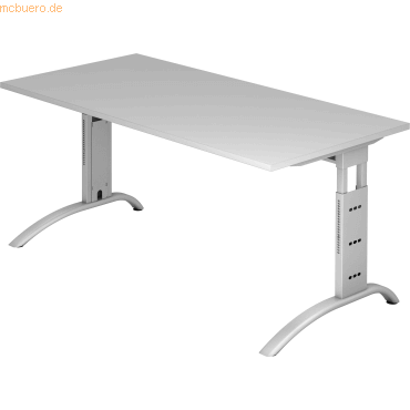 4032062150719 - Savona höhenverstellbarer Schreibtisch lichtgrau rechteckig C-Fuß-Gestell silber 1600 x 800 cm 4032062150719 - Savona höhenverstellbarer Schreibtisch lichtgrau rechteckig C-Fuß-Gestell silber 1600 x 800 cm