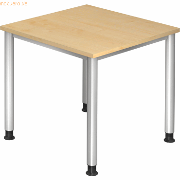 4032062139172 - Schreibtisch VHS08 3 S manuell höhenverstellbar 685-81cm (H) 80x80cm (BxT) quadratisch ahorn   silber 4032062139172 Hammer