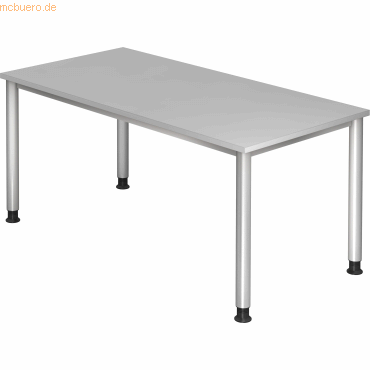 4032062139318 - Matrix Höhenverstellbar Schreibtisch Rechteckig Grau Silber Vierbeinig 1600 (B) x 800 (T) x 810 (H) mm Aluminium Holz Kunststoff Spanplatte