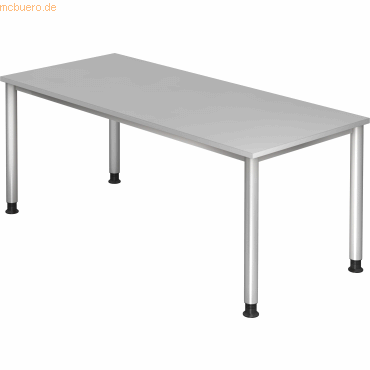 4032062139370 - Schreibtisch VHS19 5 S manuell höhenverstellbar 685 - 81cm (H) 180cmx80cm (BxT) rechteckig lichtgrau   Silber 4032062139370