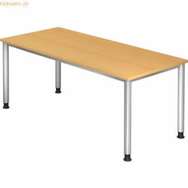 4032062139387 - Schreibtisch VHS19 6 S manuell höhenverstellbar 685 - 81cm (H) 180cmx80cm (BxT) rechteckig buche Silber 4032062139387 Ham 4032062139387 - Schreibtisch VHS19 6 S manuell höhenverstellbar 685 - 81cm (H) 180cmx80cm (BxT) rechteckig buche Silber 4032062139387 Ham