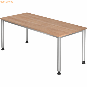 4032062139394 - Schreibtisch Ergonomic Plus H VHS19 N S nuss rechteckig 180x80 cm (BxT) manuell höhenverstellbar 4032062139394 Hammerbacher