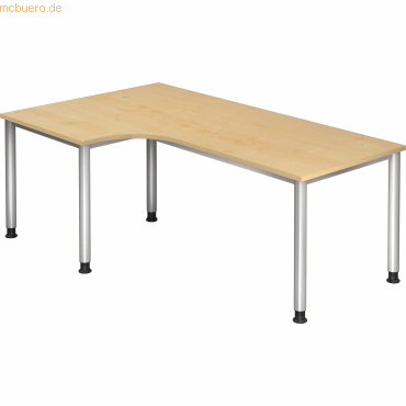 4032062139486 - Schreibtisch VHS82 3 S manuell höhenverstellbar 68-76cm (H) 200x120cm (BxT) L-Form ahorn   Silber 4032062139486 Hammerbacher