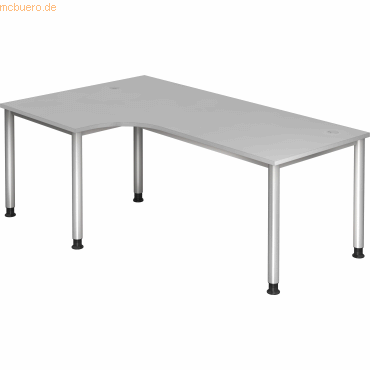 4032062139493 - Schreibtisch VHS82 5 S manuell höhenverstellbar 68-76cm (H) 200x120cm (BxT) L-Form grau   Silber 4032062139493 Hammerbacher