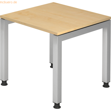 4032062025239 - HAMMERBACHER Prokura höhenverstellbarer Schreibtisch ahorn rechteckig 4-Fuß-Gestell silber 800 x 800 cm