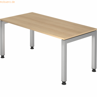 4032062164877 - HAMMERBACHER Prokura höhenverstellbarer Schreibtisch eiche rechteckig 4-Fuß-Gestell silber 1600 x 800 cm 4032062164877 - HAMMERBACHER Prokura höhenverstellbarer Schreibtisch eiche rechteckig 4-Fuß-Gestell silber 1600 x 800 cm