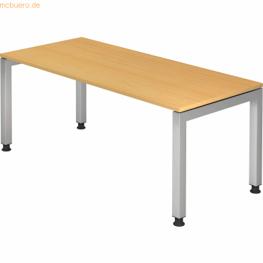 4032062157053 - HAMMERBACHER JS19 höhenverstellbarer Schreibtisch buche rechteckig 4-Fuß-Gestell silber 1800 x 800 cm