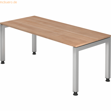 4032062157060 - HAMMERBACHER JS19 höhenverstellbarer Schreibtisch nussbaum rechteckig 4-Fuß-Gestell silber 1800 x 800 cm 4032062157060 - HAMMERBACHER JS19 höhenverstellbarer Schreibtisch nussbaum rechteckig 4-Fuß-Gestell silber 1800 x 800 cm
