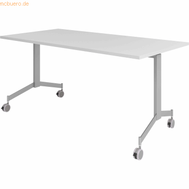 4032062177518 - HAMMERBACHER Mehrzwecktisch KF 16 lichtgrau rechteckig T-Fuß-Gestell silber 1600 x 800 x 750 cm