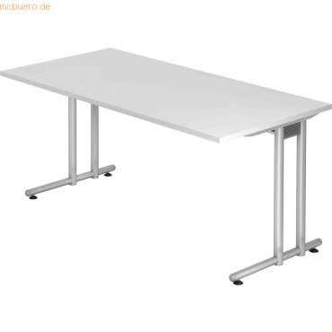 4032062032398 - HAMMERBACHER NS16 Schreibtisch weiß rechteckig C-Fuß-Gestell silber 1600 x 800 cm