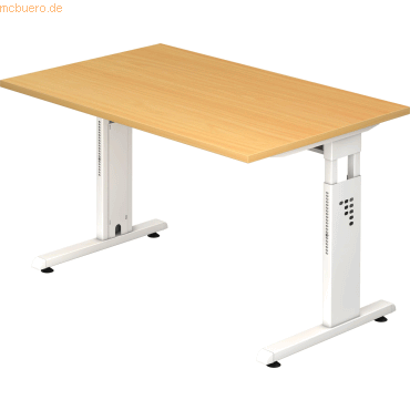 4032062142097 - HAMMERBACHER OS 12 höhenverstellbarer Schreibtisch buche rechteckig C-Fuß-Gestell weiß 1200 x 800 cm 4032062142097 - HAMMERBACHER OS 12 höhenverstellbarer Schreibtisch buche rechteckig C-Fuß-Gestell weiß 1200 x 800 cm
