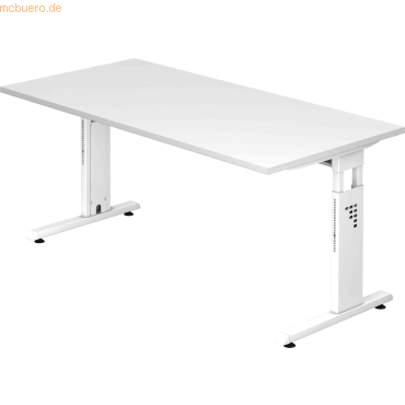 4032062142189 - O-Serie Elektrisch Höhenverstellbar Schreibtisch Rechteckig Melaminharzbeschichtete Spanplatte 4 Füße 1600 x 800 x 680 mm