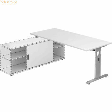 4032062147689 - FINO - Auflage-Schreibtisch BxT 1800 x 800 mm weiß