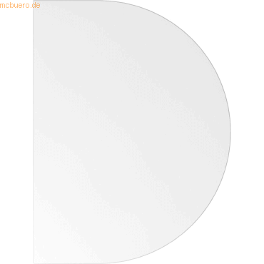 4032062120101 - Anbautisch höhenverstellbar Akandia weiß silber halbrund 600 x 800 x 655 - 825 cm