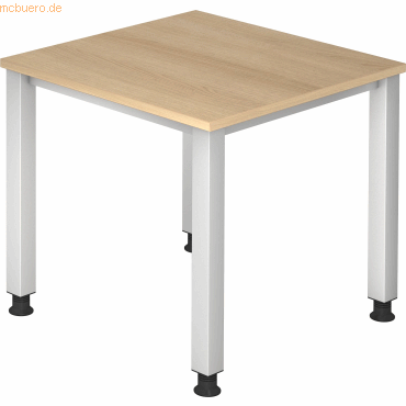 4032062165119 - Schreibtisch Q-Serie VQS08 E manuell höhenverstellbar 685-81cm (H) 80x80cm (BxT) rechteckig eiche   silber 4032062165119 H