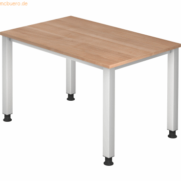 4032062021590 - Schreibtisch Q-Serie VQS12 N manuell höhenverstellbar 120x80cm (BxT) rechteckig nussbaum Silber 4032062021590 Hammerbache 4032062021590 - Schreibtisch Q-Serie VQS12 N manuell höhenverstellbar 120x80cm (BxT) rechteckig nussbaum Silber 4032062021590 Hammerbache