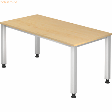 4032062004494 - Schreibtisch Q-Serie VQS16 3 manuell höhenverstellbar  160x80cm (BxT) rechteckig ahorn   Silber 4032062004494 Hammerbacher