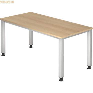 4032062165133 - Schreibtisch Q-Serie VQS16 E manuell höhenverstellbar 160x80cm (BxT) rechteckig eiche Silber 4032062165133 Hammerbacher 4032062165133 - Schreibtisch Q-Serie VQS16 E manuell höhenverstellbar 160x80cm (BxT) rechteckig eiche Silber 4032062165133 Hammerbacher