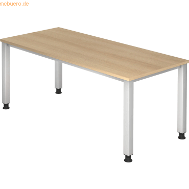4032062165157 - Schreibtisch Q-Serie VQS19 E manuell höhenverstellbar 180x80cm (BxT) rechteckig eiche Silber 4032062165157 Hammerbacher 4032062165157 - Schreibtisch Q-Serie VQS19 E manuell höhenverstellbar 180x80cm (BxT) rechteckig eiche Silber 4032062165157 Hammerbacher
