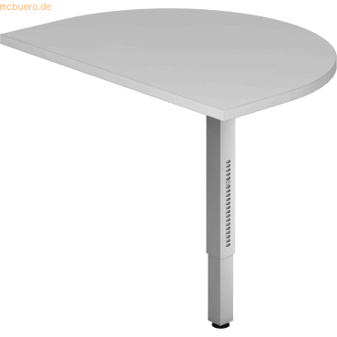 4032062156902 - Anbautisch mit Fuß eckig 60x80cm Grau Silber