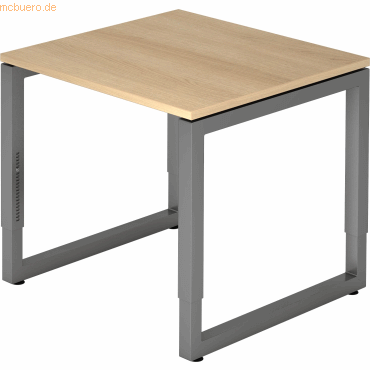 4032062167434 - HAMMERBACHER RS08 höhenverstellbarer Schreibtisch eiche rechteckig Kufen-Gestell grau 800 x 800 cm 4032062167434 - HAMMERBACHER RS08 höhenverstellbarer Schreibtisch eiche rechteckig Kufen-Gestell grau 800 x 800 cm