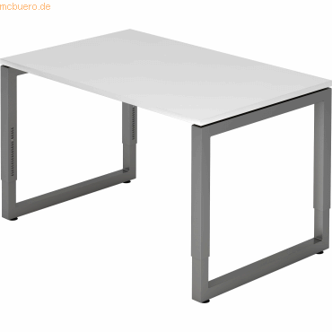 4032062167526 - HAMMERBACHER RS12 höhenverstellbarer Schreibtisch weiß rechteckig Kufen-Gestell grau 1200 x 800 cm