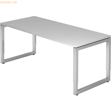 4032062154410 - eurokraft pro Schreibtisch mit Gestell aus Vierkant-Stahlrohr Höhe 650 - 850 mm BxT 1800 x 800 mm lichtgrau alusilber 4032062154410 - eurokraft pro Schreibtisch mit Gestell aus Vierkant-Stahlrohr Höhe 650 - 850 mm BxT 1800 x 800 mm lichtgrau alusilber