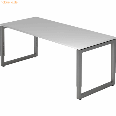 4032062167625 - HAMMERBACHER RS19 höhenverstellbarer Schreibtisch lichtgrau rechteckig Kufen-Gestell grau 1800 x 800 cm