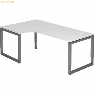 4032062167809 - HAMMERBACHER RS82 höhenverstellbarer Schreibtisch weiß rechteckig Kufen-Gestell grau 2000 x 1200 cm