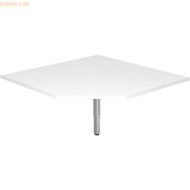 4032062156889 - Verkettungsplatte trapezform 120x120cm mit Fuß eckig Weiß S