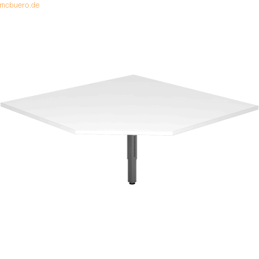 4032062168035 - Verkettungsplatte trapezform 120x120cm mit Fuß eckig Weiß G