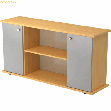 4032062132463 - PRO KAPA SB Sideboard mit Türen - Buche Silber mit Knauf Sideboard