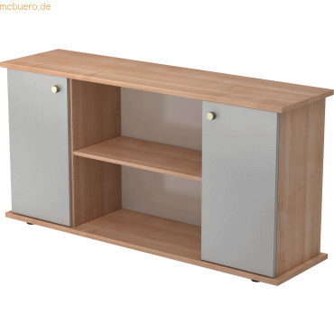 mcbuero.de Sideboard SB 2OH 2 Türen BxTxH 166,1x44,8x84cm Griff SG Nus