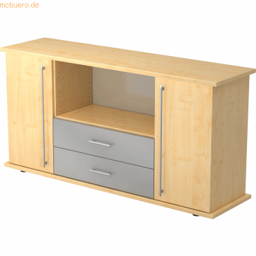 4032062132630 - PRO KAPA SB Sideboard mit Türen + Schüben - Ahorn Sideboard Relinggriff Kunststoff