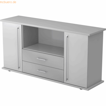 4032062132821 - PRO KAPA SB Sideboard mit Türen + Schüben - Grau Sideboard Relinggriff Kunststoff